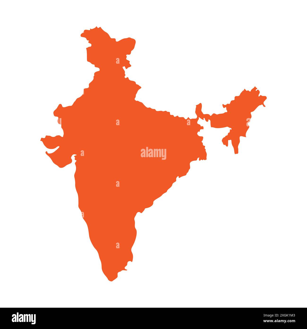 Geographie Indische Karte Vektorsymbol. Karte von Indien. Flache Karte von Indien Stock Vektor