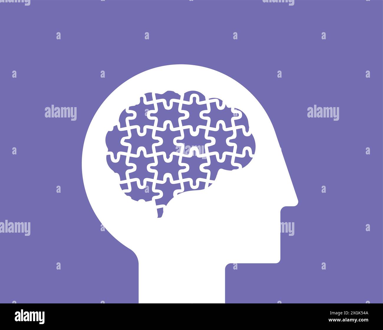 Psychische Gesundheit Puzzle Demenz Illustration Stock Vektor