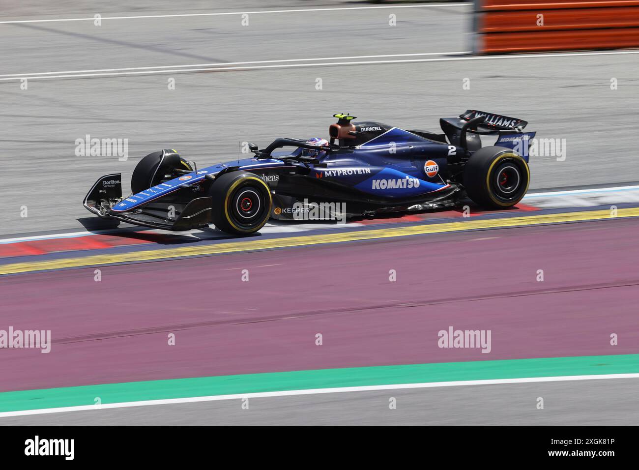 Spielberg, Österreich. Juni 2024. Formel 1 Quatar Airlines großer Preis von Österreich am Red Bull Ring, Österreich. Im Bild: #2 Logan Sargeant (USA) von Williams Racing in Williams FW46 © Piotr Zajac/Alamy Live News Stockfoto
