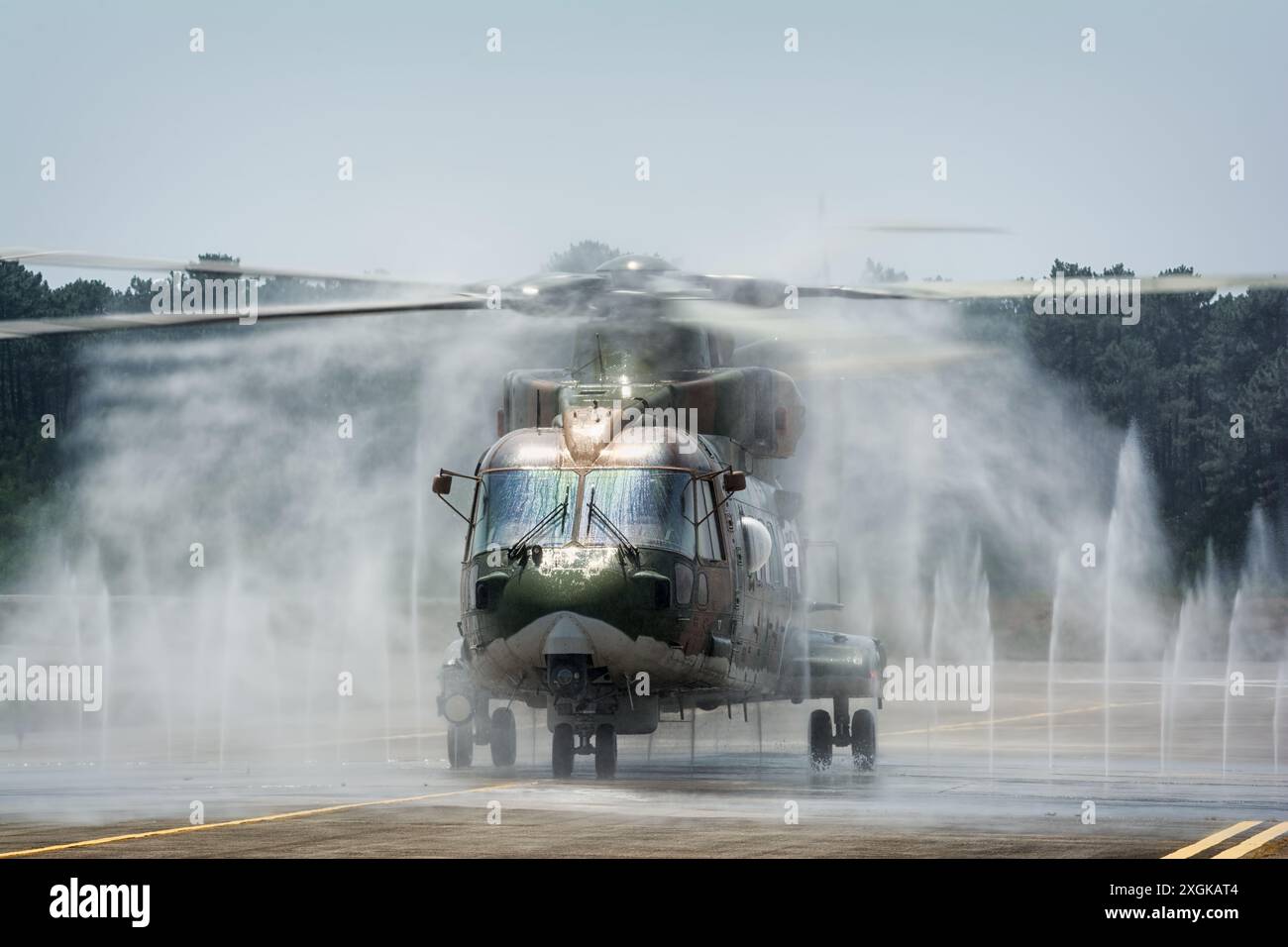 Portugiesischer Hubschrauber der Luftwaffe „Esquadra 751“ EH101. Stockfoto