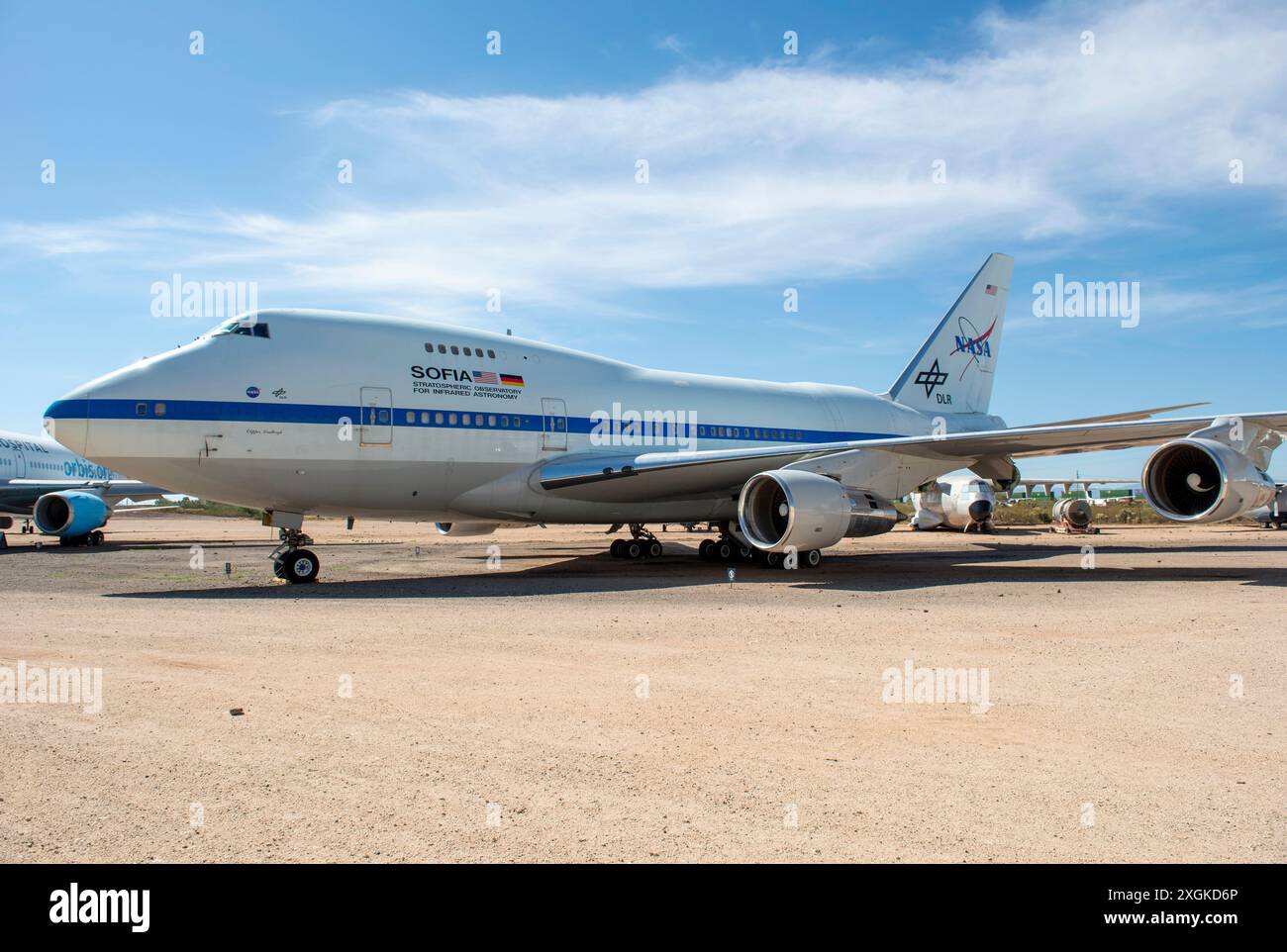 Boeing 747SP Strategic Observatory for Infrared Astronomy (SOFIA) Flugzeuge im Pima Air & Space Museum in Tucson, AZ, USA Stockfoto