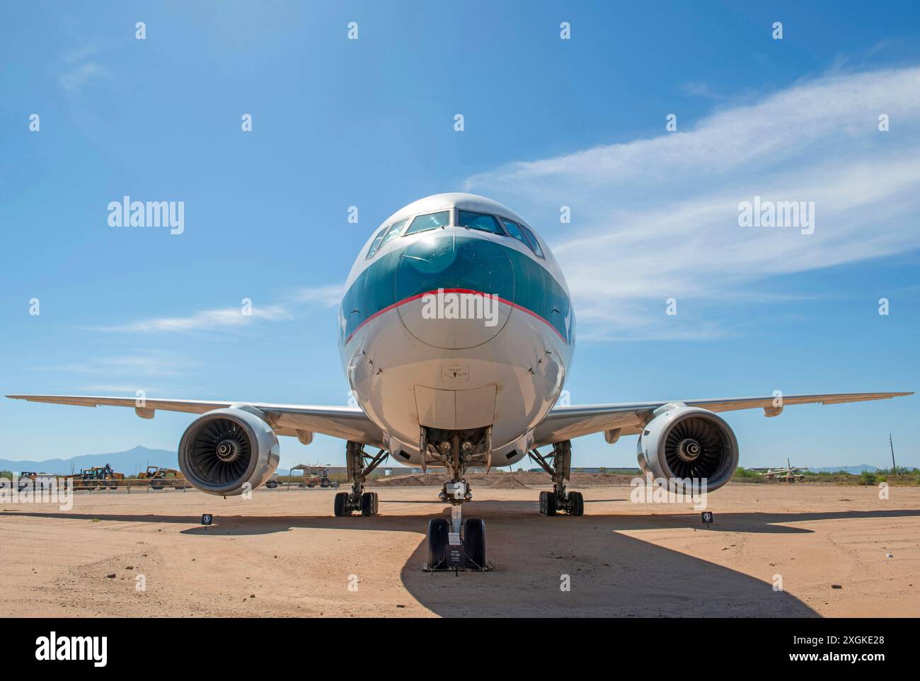 Cathay Pacific Airways Boeing 777-200 im Pima Air & Space Museum in Tucson, AZ, USA Stockfoto