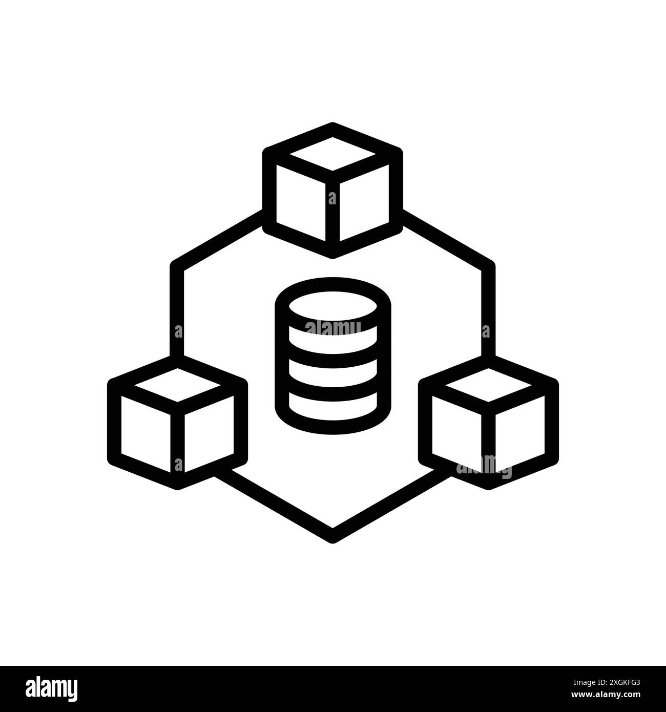 Big Data Symbol Logo Vektorumrandung in Schwarz-weiß Stock Vektor