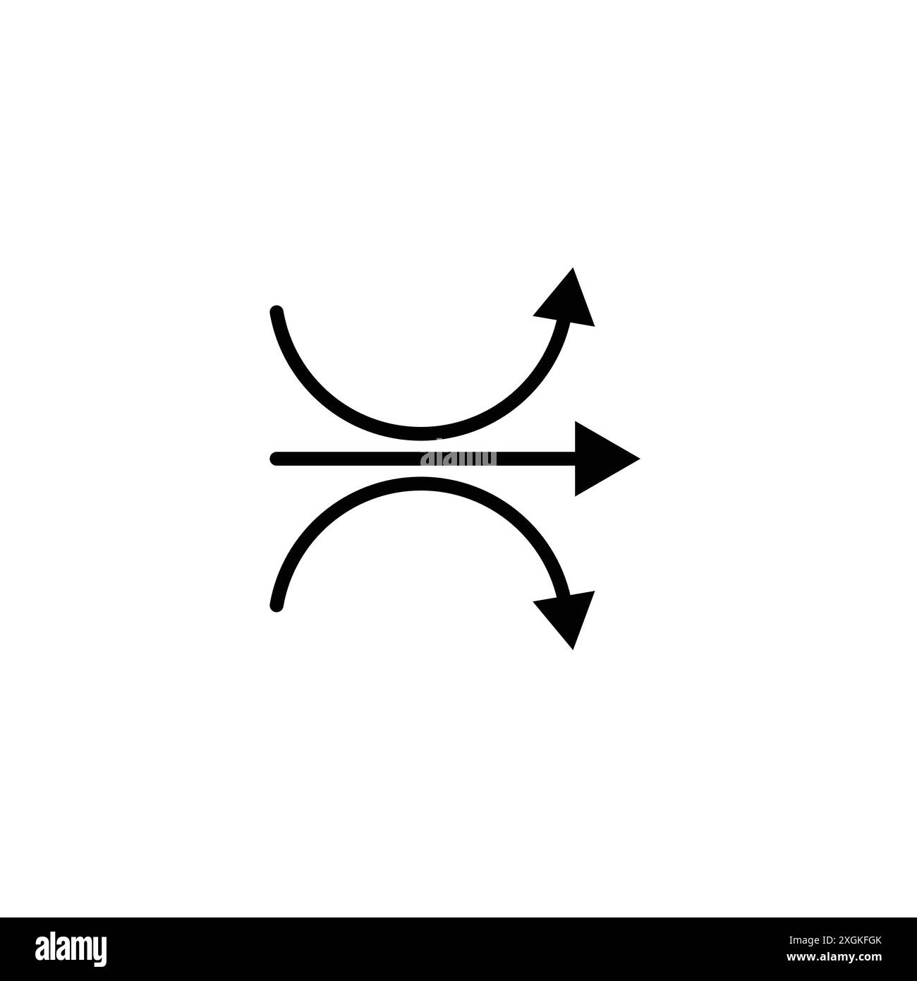 Vektorkontur des Flexibilitätssymbols in Schwarz-weiß Stock Vektor