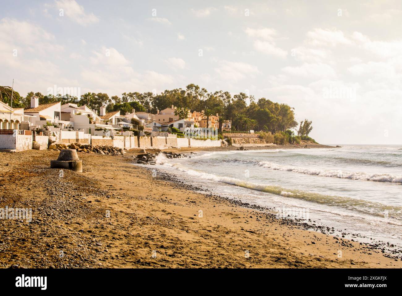 Playa de Punta de la Plata Beach, Punta de la Plata, malaga, spanien. Stockfoto
