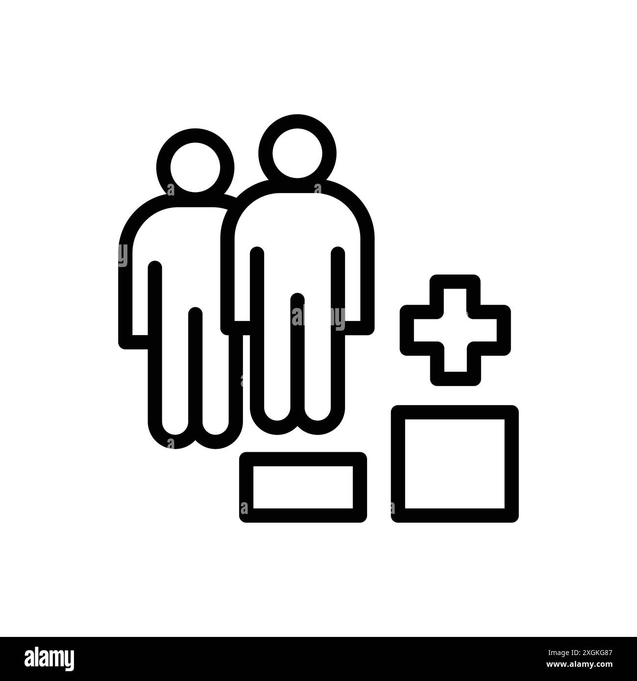 Populationswachstum Symbol Logo Vektorumrandung in Schwarz-weiß Stock Vektor