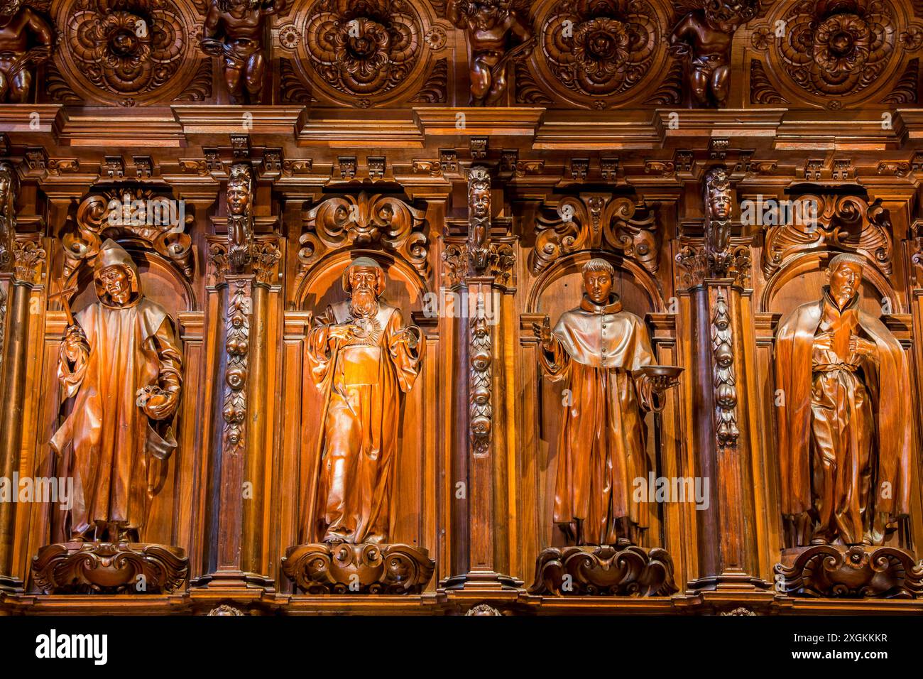 Inneres der Kathedrale Santa Iglesia Basílica de la Encarnación (Kathedrale von Malaga), Altstadt, malaga, Spanien. Stockfoto