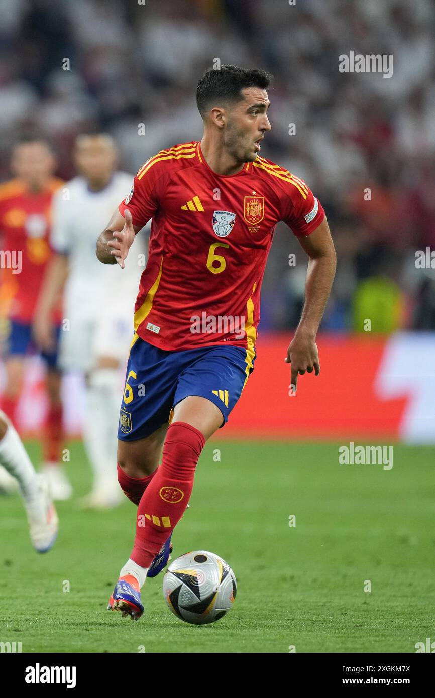 München, Deutschland. 9. Juli 2024. Mikel Merino (Spanien) bei der UEFA EURO 2024 - Halbfinale Spanien gegen Frankreich in der Münchener Fußballarena. Quelle: Meng Gao/Alamy Live News Stockfoto