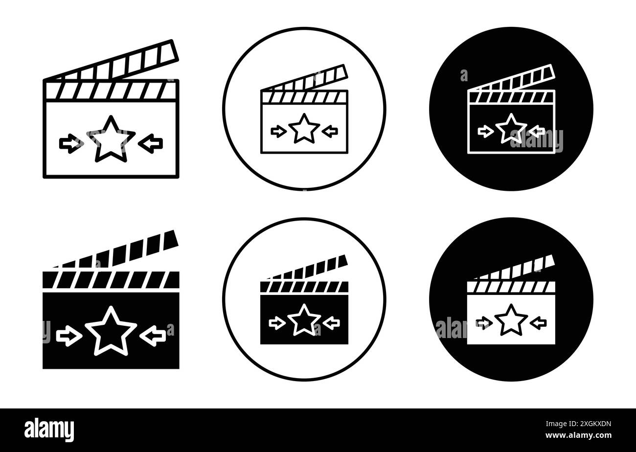 Casting Call Symbol Logo Vektorumrandung in Schwarz-weiß Stock Vektor