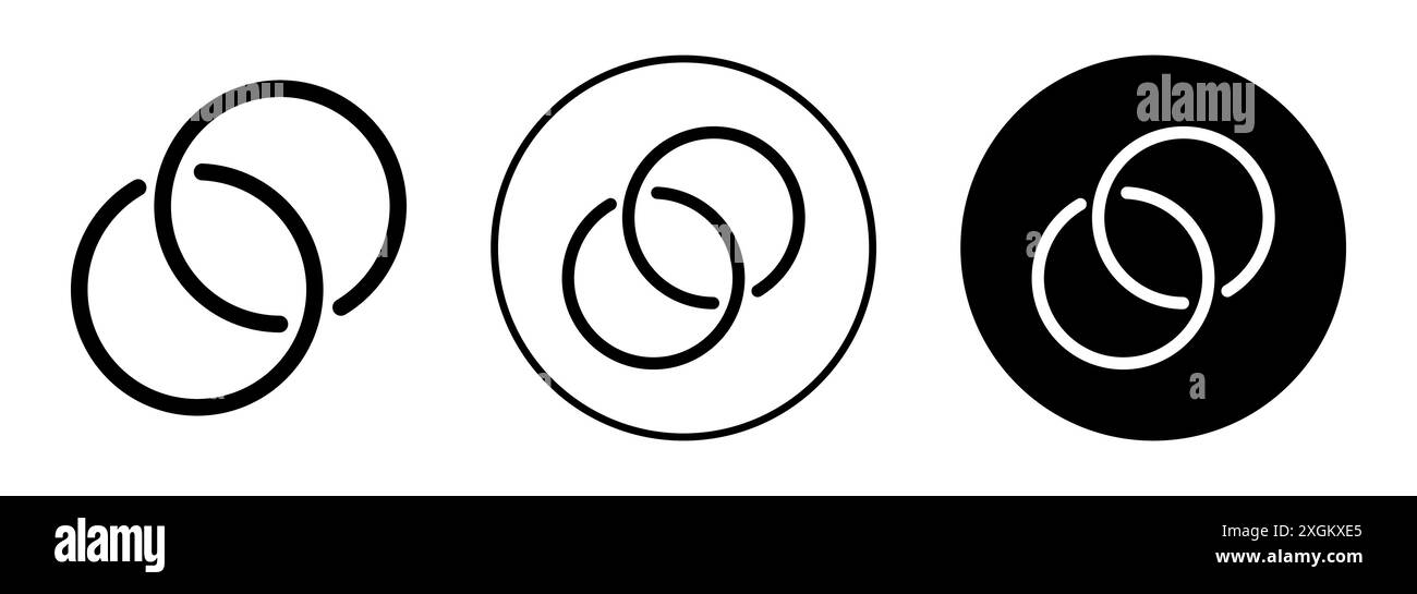 Verbindungssymbol Logo Vektorkontur in Schwarz-weiß Stock Vektor