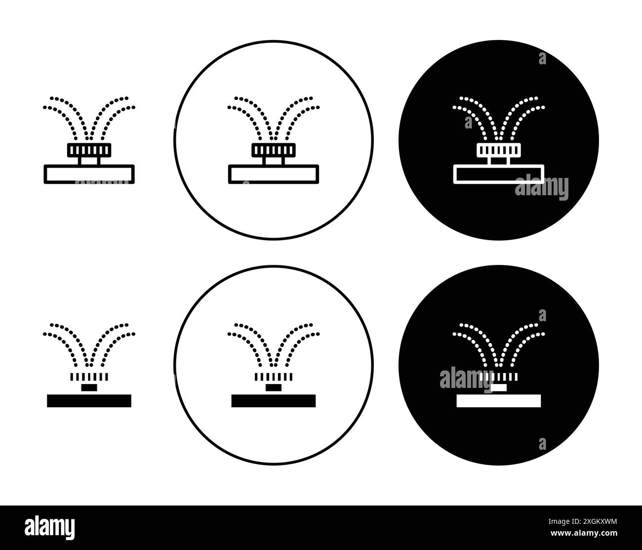 Bewässerungssymbol Logo-Zeichen Vektor-Umriss in schwarz-weiß Farbe Stock Vektor