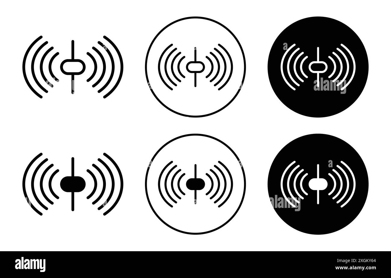Sensorsymbol Logo Vektorumrandung in Schwarz-weiß Stock Vektor