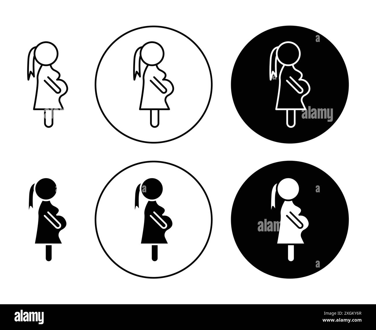 Geburtshelfer und Gynäkologen Icon Logo Zeichen Vektor Umriss in schwarz-weiß Farbe Stock Vektor