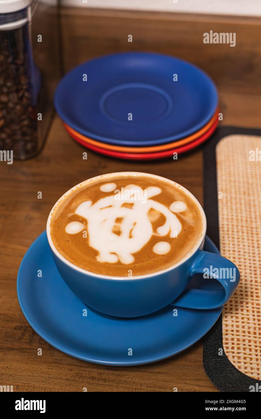 Kaffee zu Hause bequem machen Stockfoto