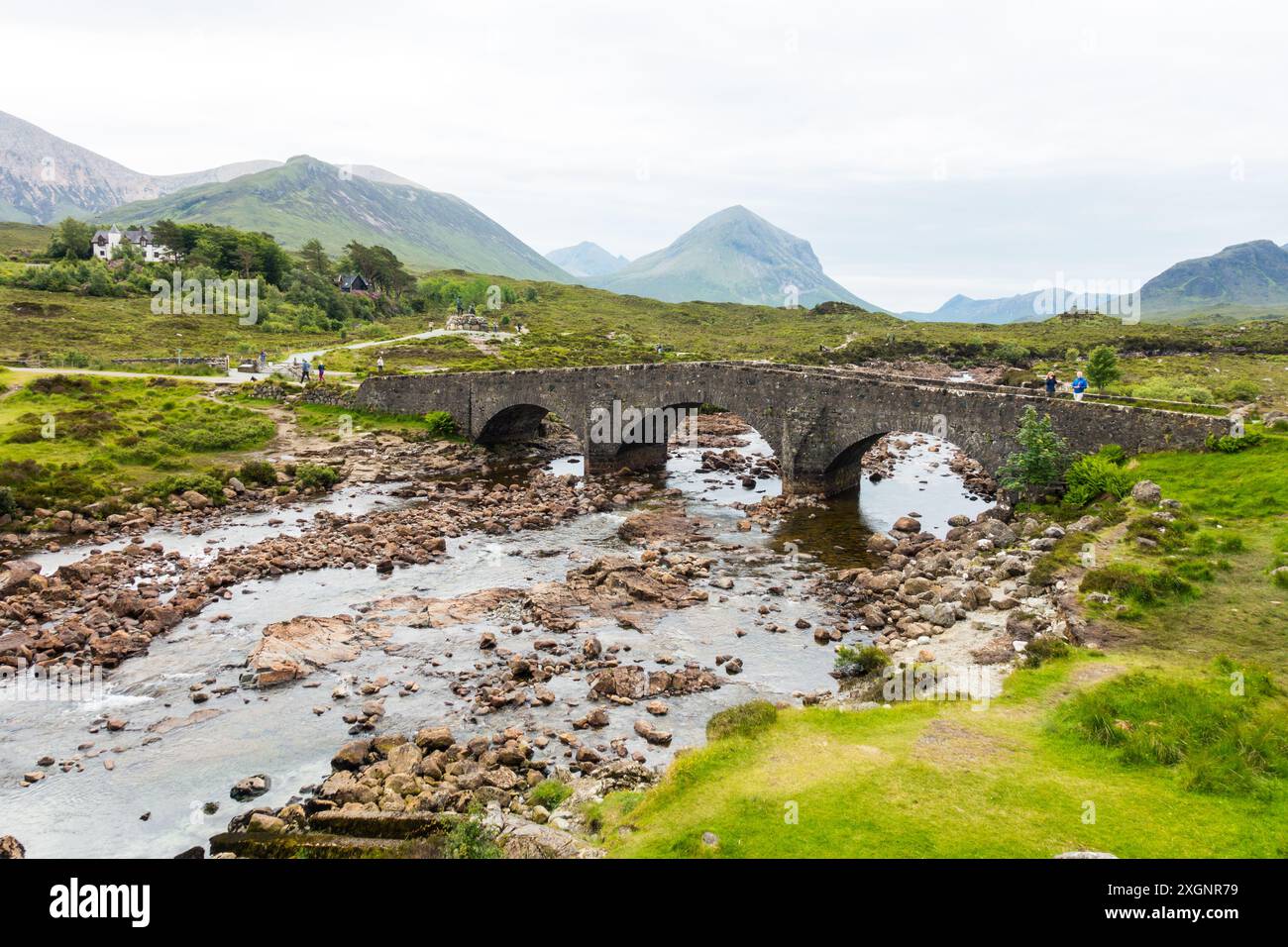 Sligachan Old Bridge, Sligachan, Isle of Skye, Schottland, Großbritannien. Stockfoto