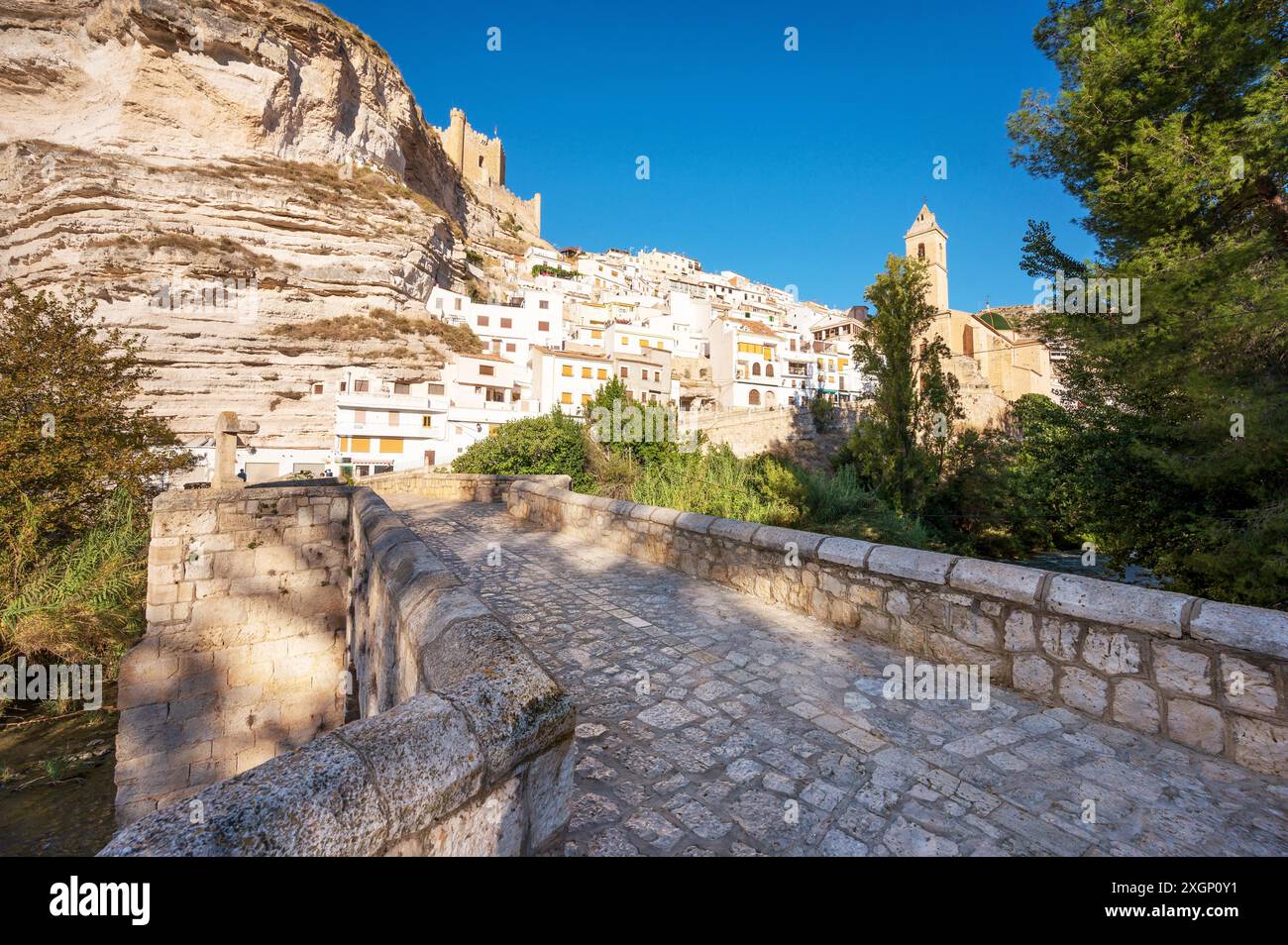 Alcala del Jucar mittelalterliches Dorf in der Provinz Albacete Spanien. Hochwertige Fotos Stockfoto