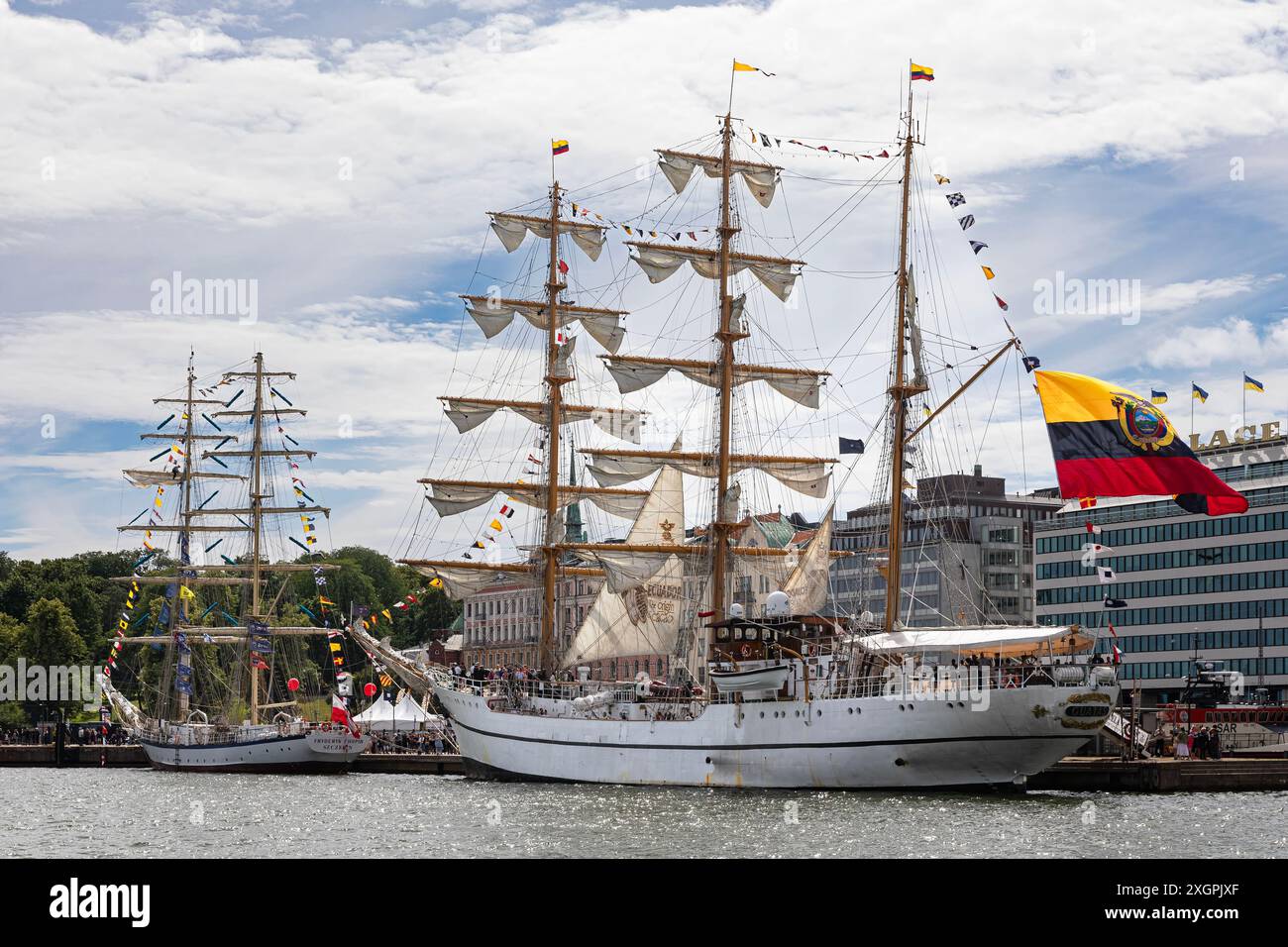 Die Tall Ships Laufen 2024 Helsinki. Quayas und Fryderyk Chopin Stockfoto