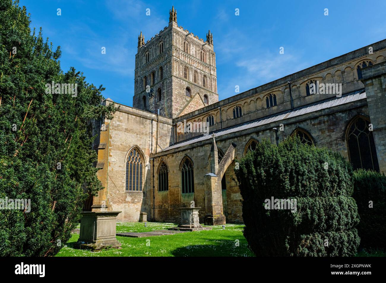 Abtei von Tewkesbury, Gloucestershire Stockfoto