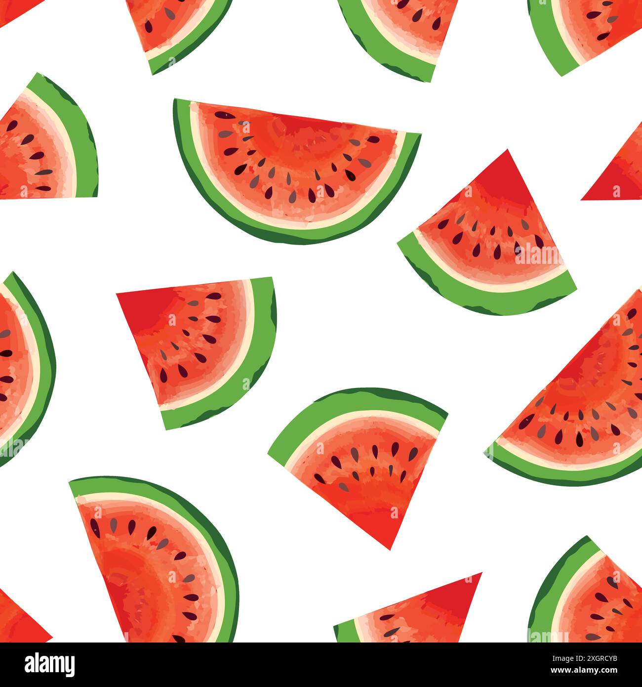 Wassermelonenmuster. Frucht saftige Stücke nahtlose Textur. Helles Design für den Sommer Stock Vektor