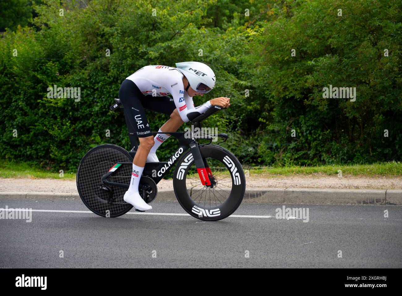 Marc Soler, Team Emirates der Vereinigten Arabischen Emirate, 2024 Tour de france Stage 7, Timetrial von Nuits-Saint-Georges nach Gevrey-Chambertin, Burgund, Frankreich. Stockfoto