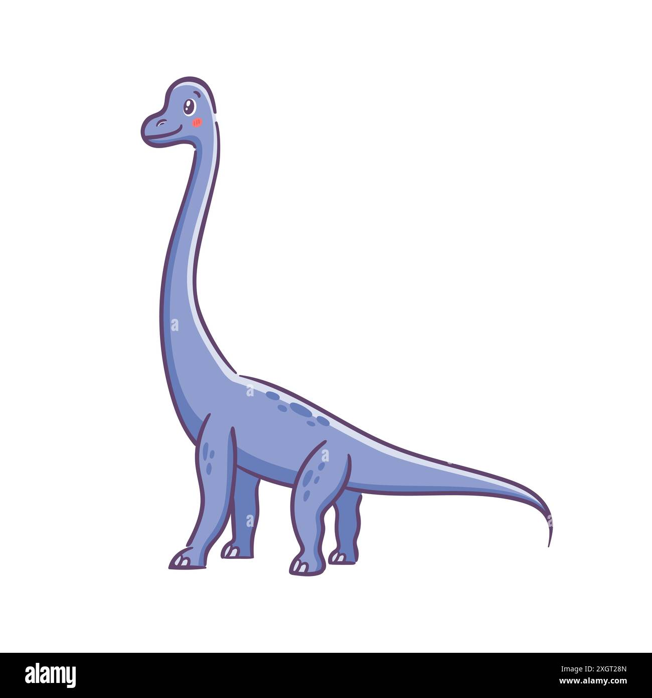 Brontosaurus, Brachiosaurus, Diplodocus. Pflanzenfressender süßer Dinosaurier im asiatischen Kawaii-Stil. Prähistorische Eidechse, Maskottchen. Comicfigur lustiger Vektor i Stock Vektor