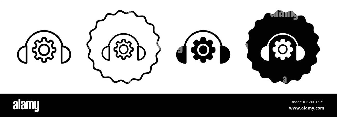 After Sales Support Symbol Logo Vektorkontur in Schwarz-weiß Stock Vektor