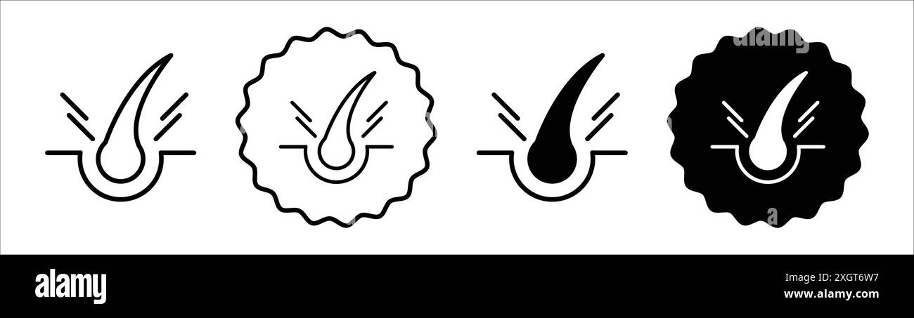 Symbol für das Epilieren Logo Vektorkontur in Schwarz-weiß Stock Vektor