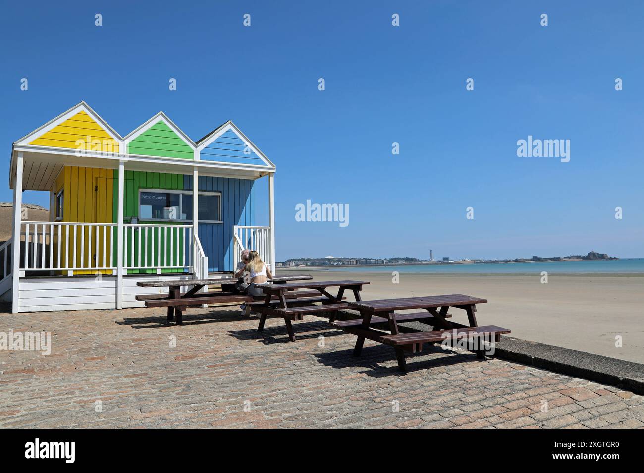 Saint Aubins Bay an der Südküste von Jersey Stockfoto