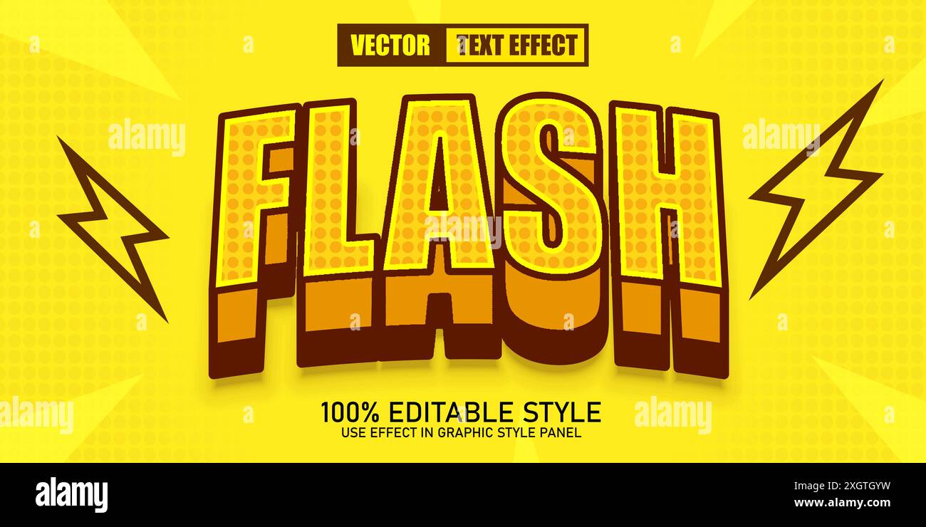 Bearbeitbarer Texteffekt. Flash-Verkaufsvorlage. Retro-STYLE. Vektorabbildung Stock Vektor