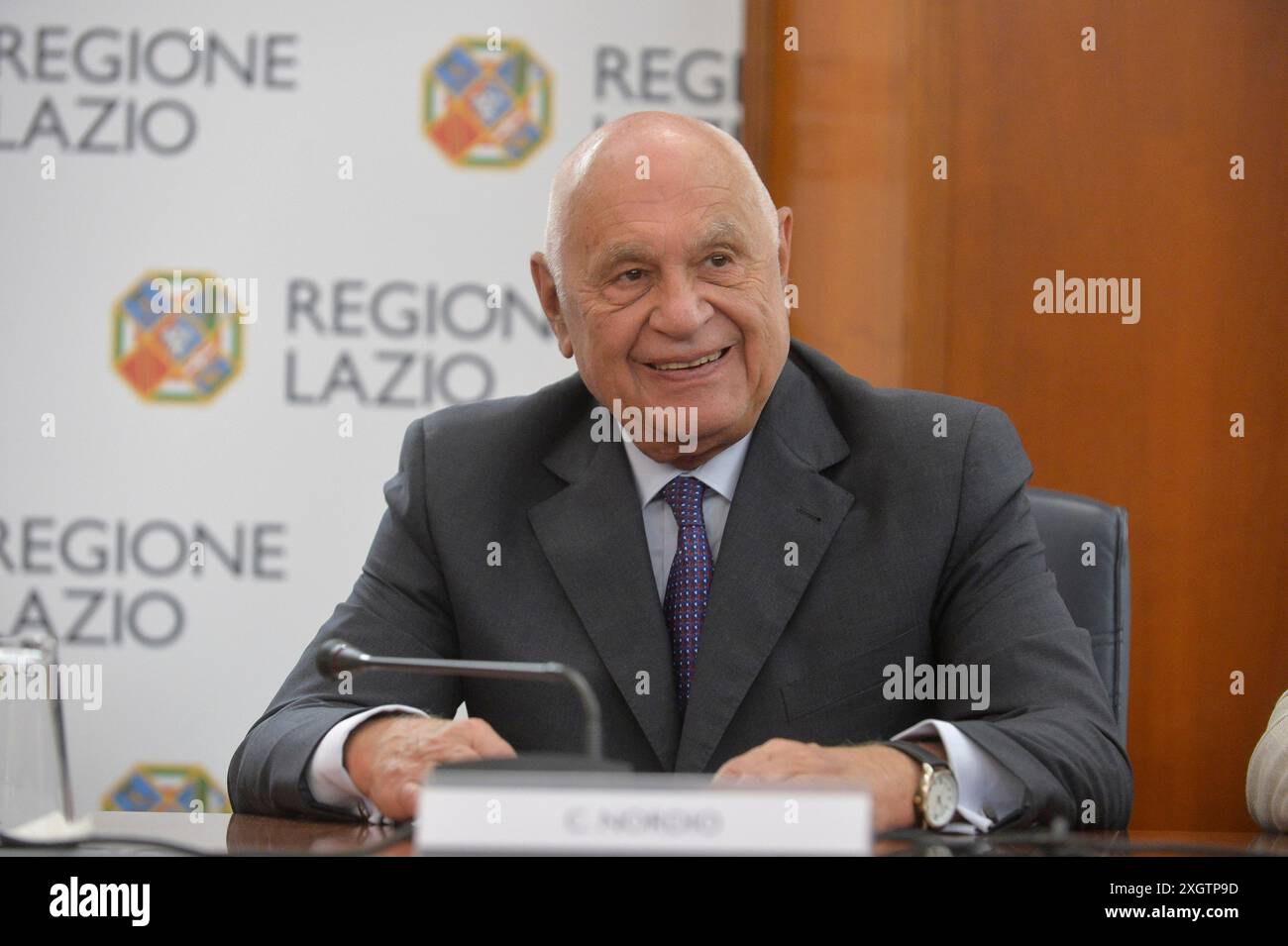 Italien, Rom, 10. Juli 2024: Hauptsitz der Region Lazio, Unterzeichnung der Vereinbarung über die Erweiterung des Generalgerichts in Piazzale Clodio in Rom. Foto: Carlo Nordio, Justizminister © Stefano Carofei/Sintesi/Alamy Live News Stockfoto