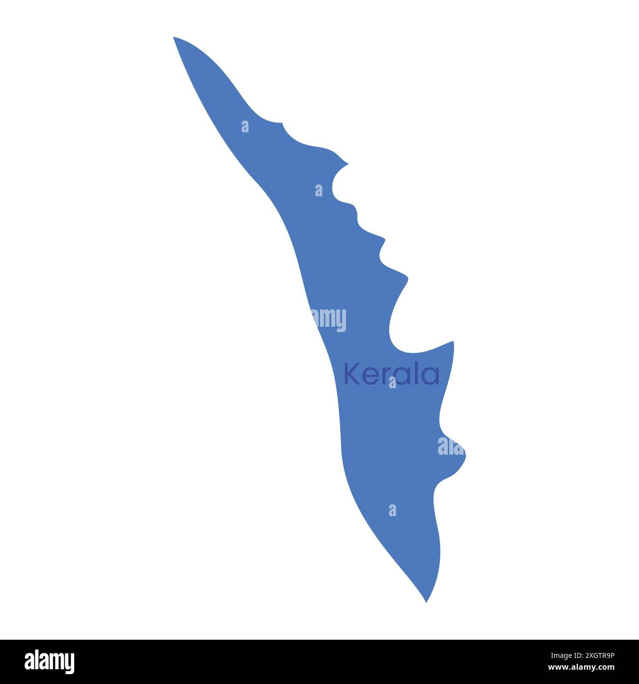 Kerala State Map Vektor-Symbol. Symbol des Bundesstaates der Provinz Kerala Indien. Kerala Karte Stock Vektor