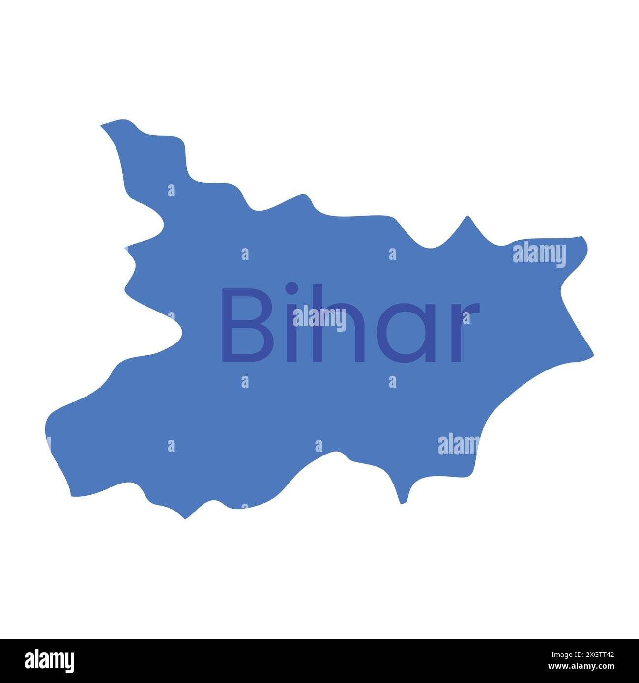 Bihar State Map Vektor-Symbol. Symbol des Bundesstaates Indien Bihar. Bihar-Karte Stock Vektor