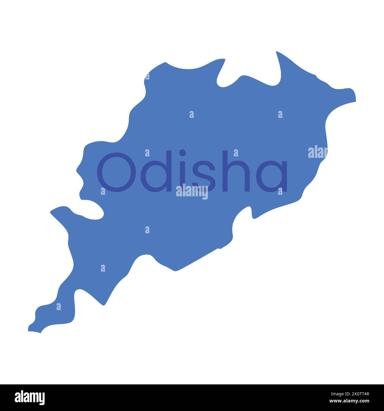 Odisha State Map Vektor-Symbol. Symbol des Bundesstaates Indien Odisha. Odisha Karte Stock Vektor