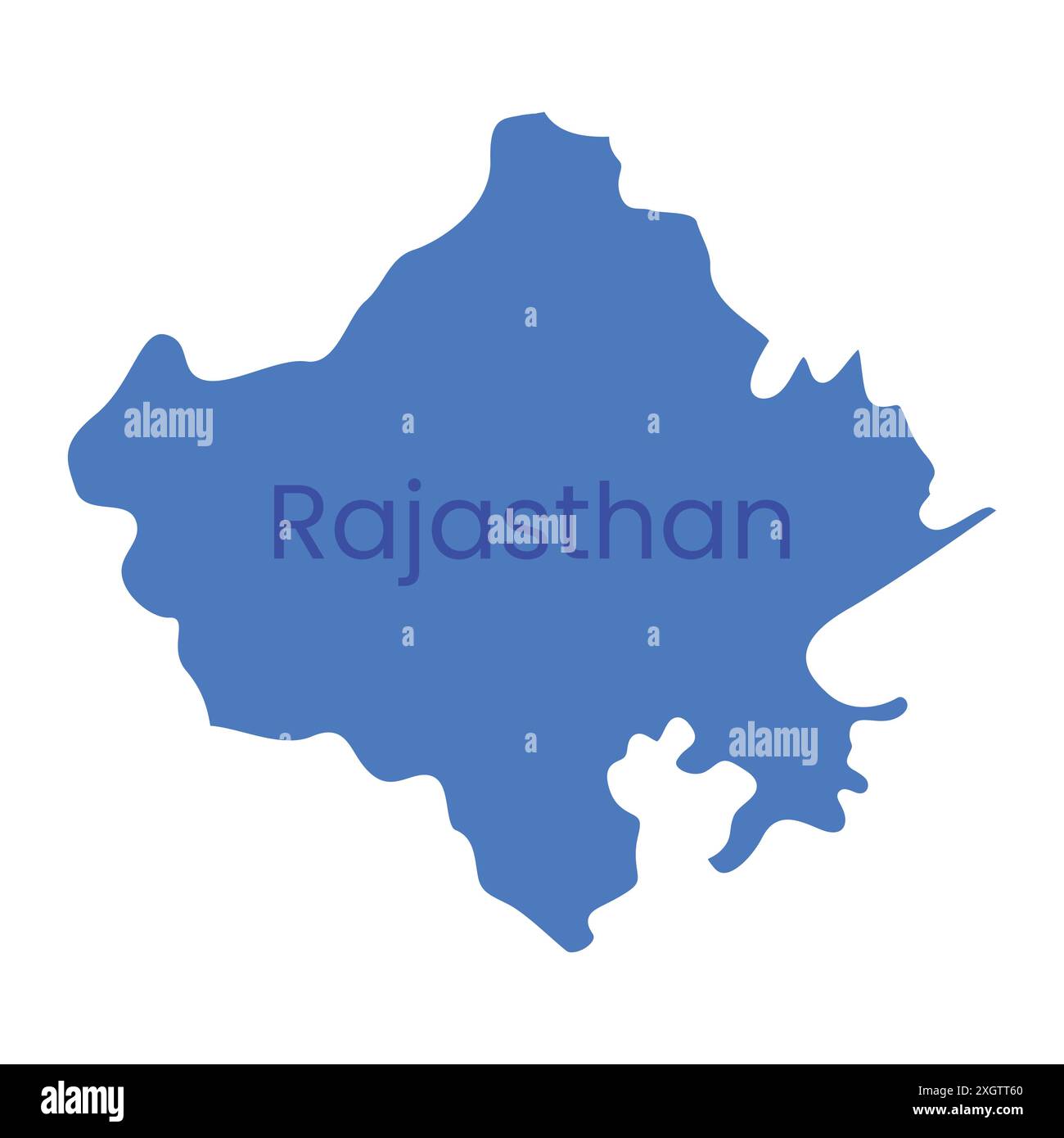 Rajasthan State Map Vektor-Symbol. Indien Rajasthan Provinzsymbol. Rajasthan Karte Stock Vektor