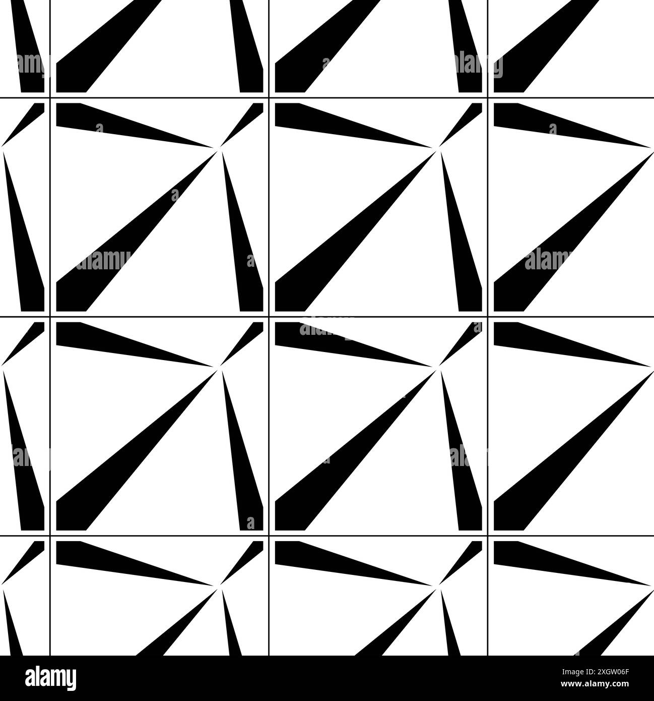 Abstraktes geometrisches Muster mit Streifen, Linien. Nahtloser Vektorhintergrund. Weißes und schwarzes Ornament. Modernes, vernetztes Grafikdesign. Stockfoto