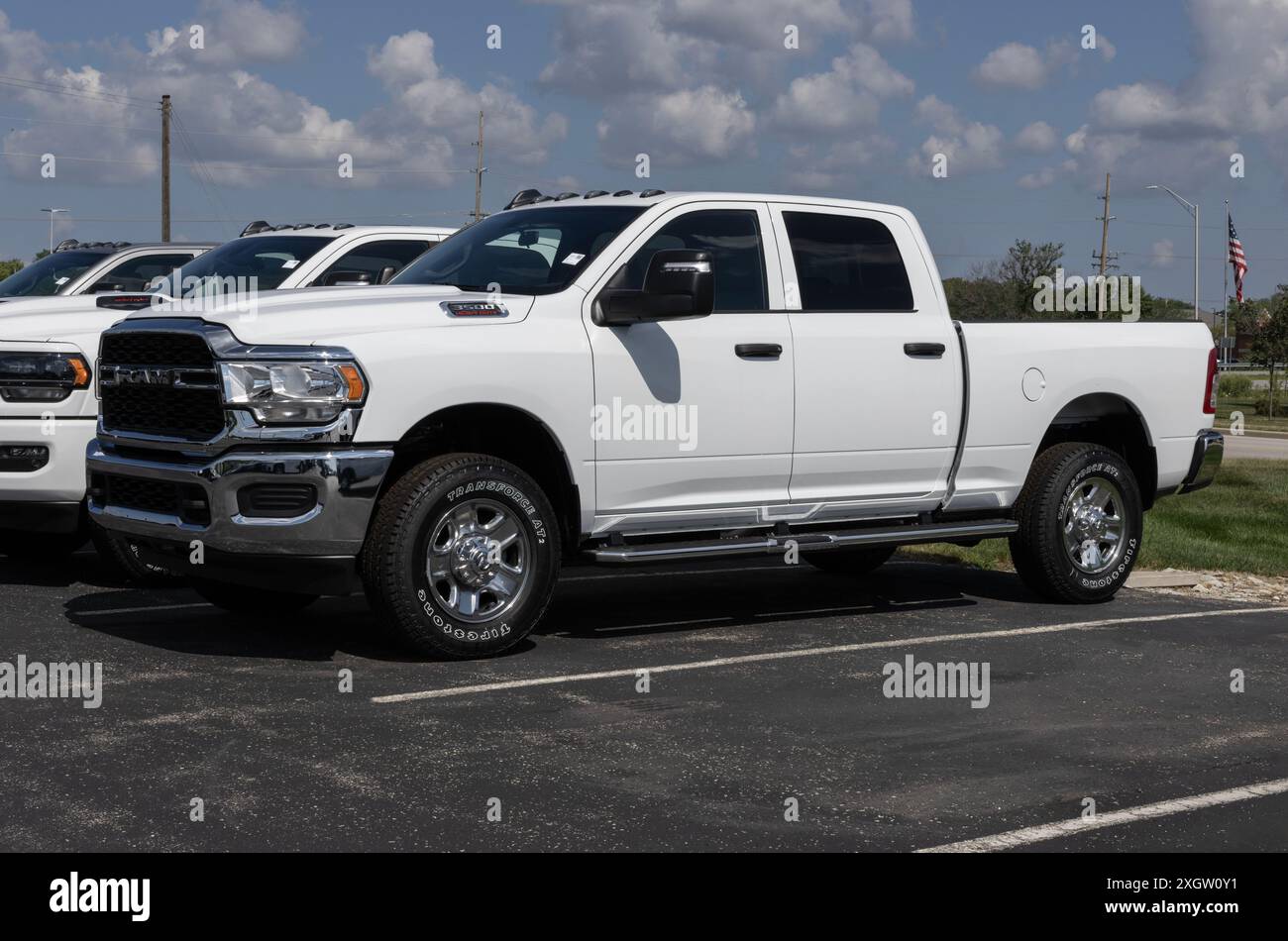 Noblesville - 7. Juli 2024: RAM 3500 Tradesman Crew Cab 4X4 Display. RAM bietet den 3500 mit einem 6,4 l HEMI Heavy Duty V8-Motor. MEIN:2024 Stockfoto