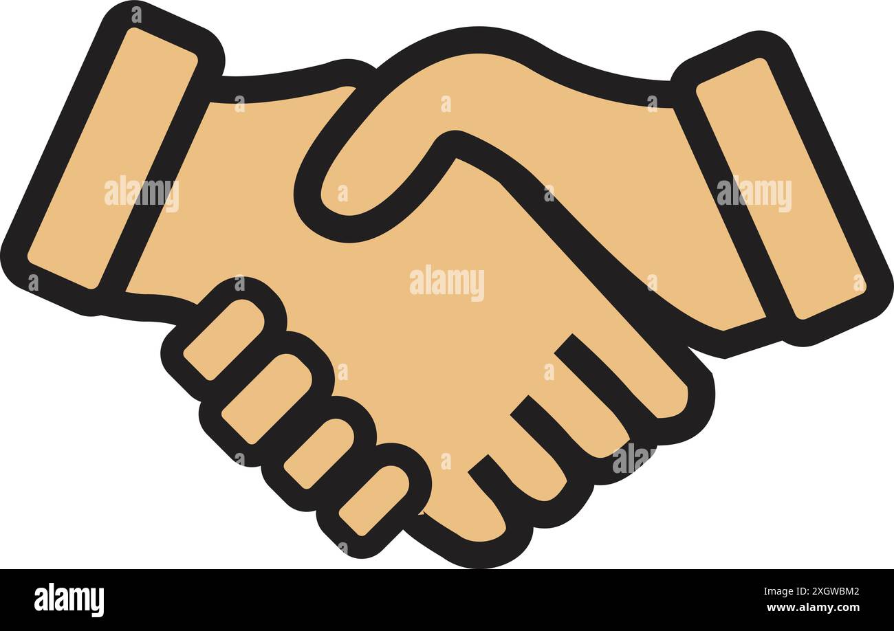 Handshake in Farbe, Business Handshake, Vertrag, Hand Shake Business Stock Vektor