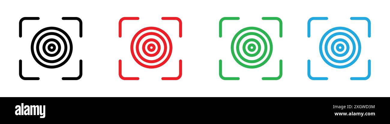 Fingerabdruck-Symbol Logo-Vektorkontur in Schwarz-weiß Stock Vektor