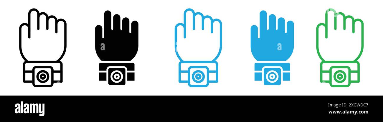 Fitness Tracker Smart Watch Symbol Logo Vektor Umriss in schwarz-weiß Farbe Stock Vektor