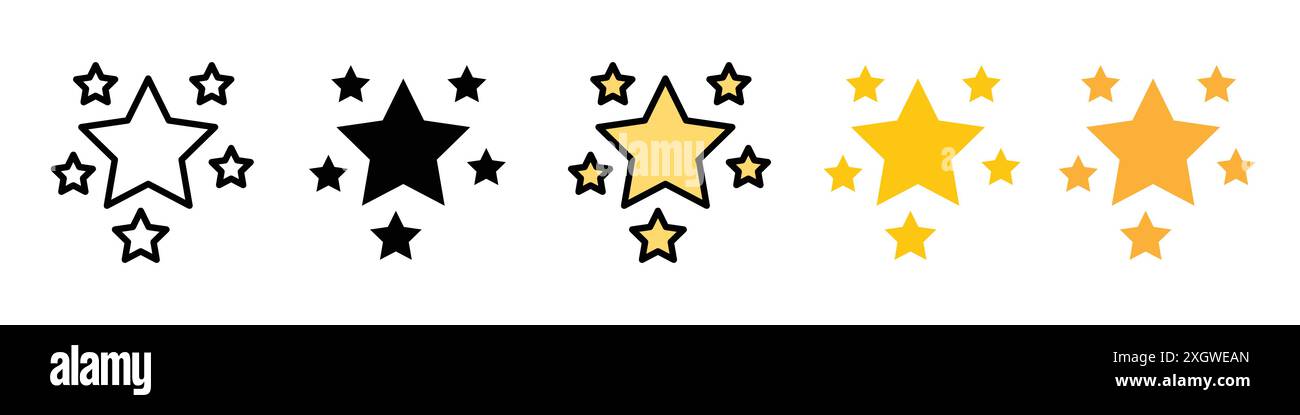 Premium Star Icon Logo Vektorumriss in Schwarz-weiß Stock Vektor