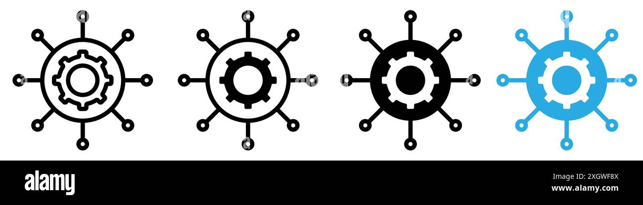 Nützliche Funktionen Symbol Logozeichen Vektorkontur in Schwarz-weiß Stock Vektor