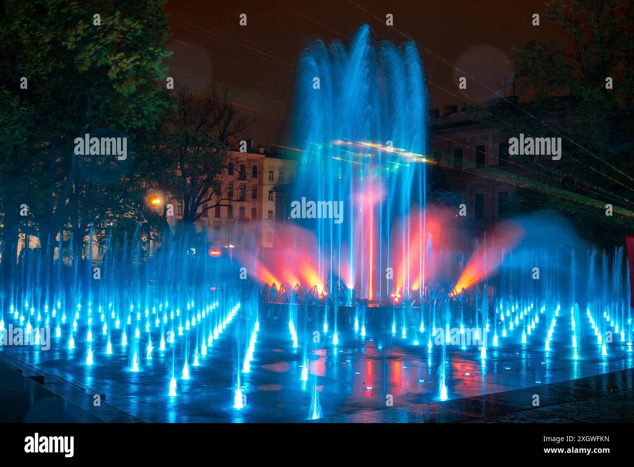 06.05.2023; Abendbrunnen in der Stadt Lublin Polen Stockfoto