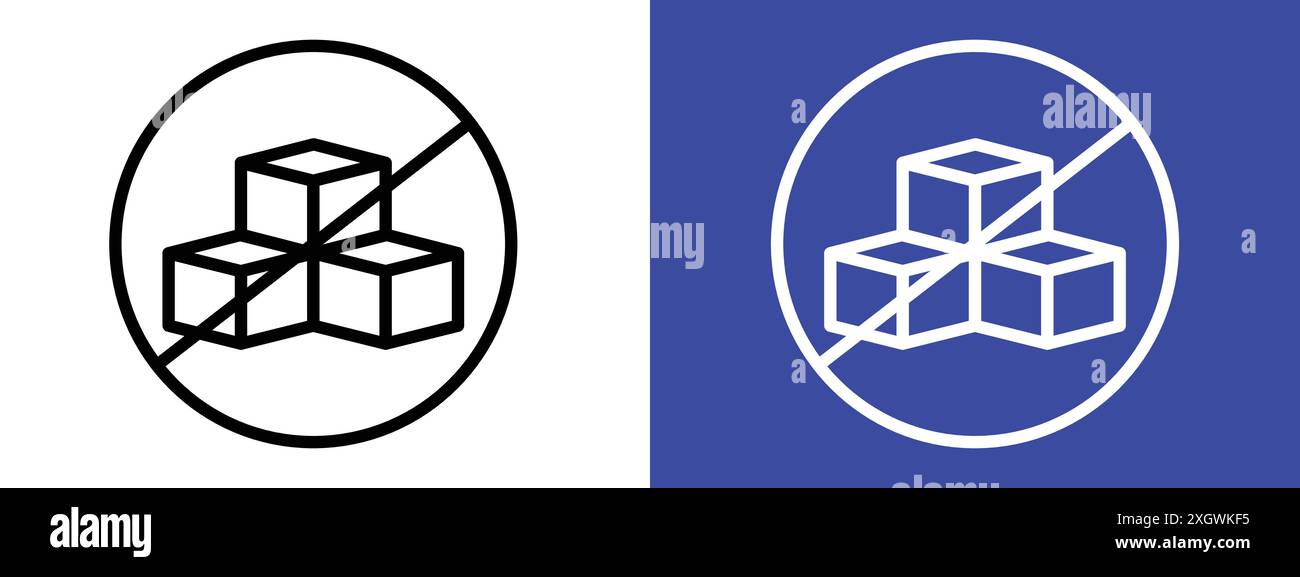 Sugar Free Icon Logo Vektorumriss in schwarz-weiß Farbe Stock Vektor