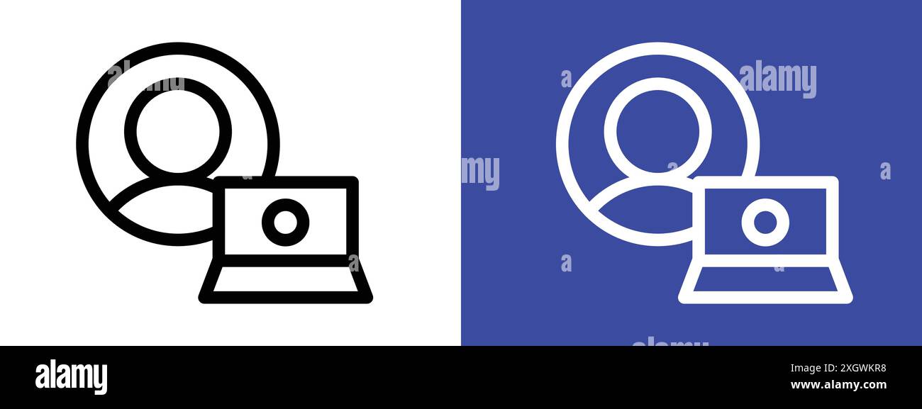 Symbol des Programmiergeräts Logo-Vektorumrandung in Schwarz-weiß Stock Vektor