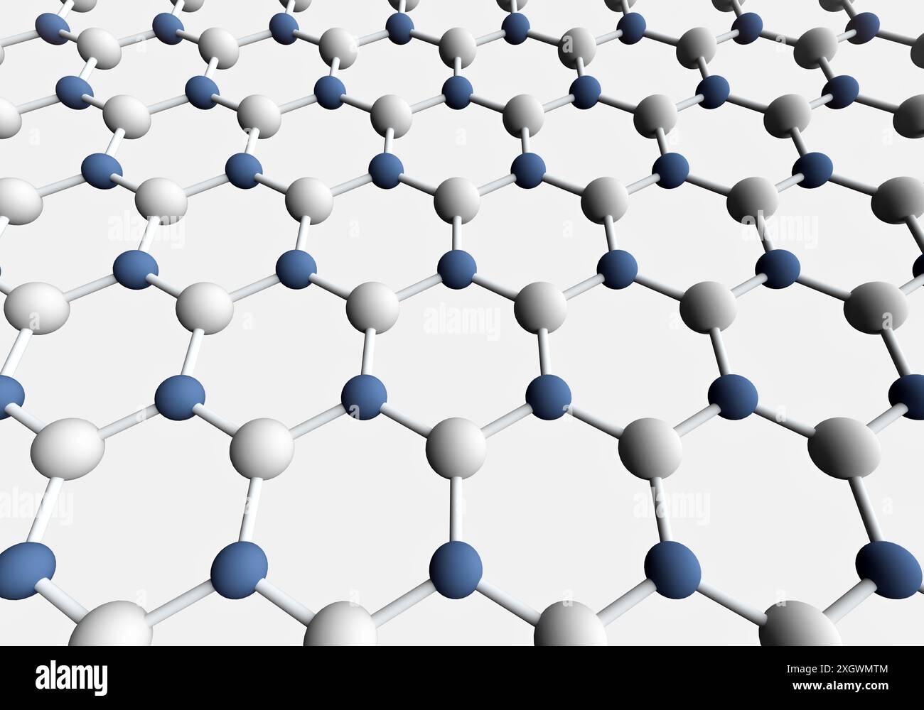 Molekulares Modell der Bornitrid-Folie Stockfoto