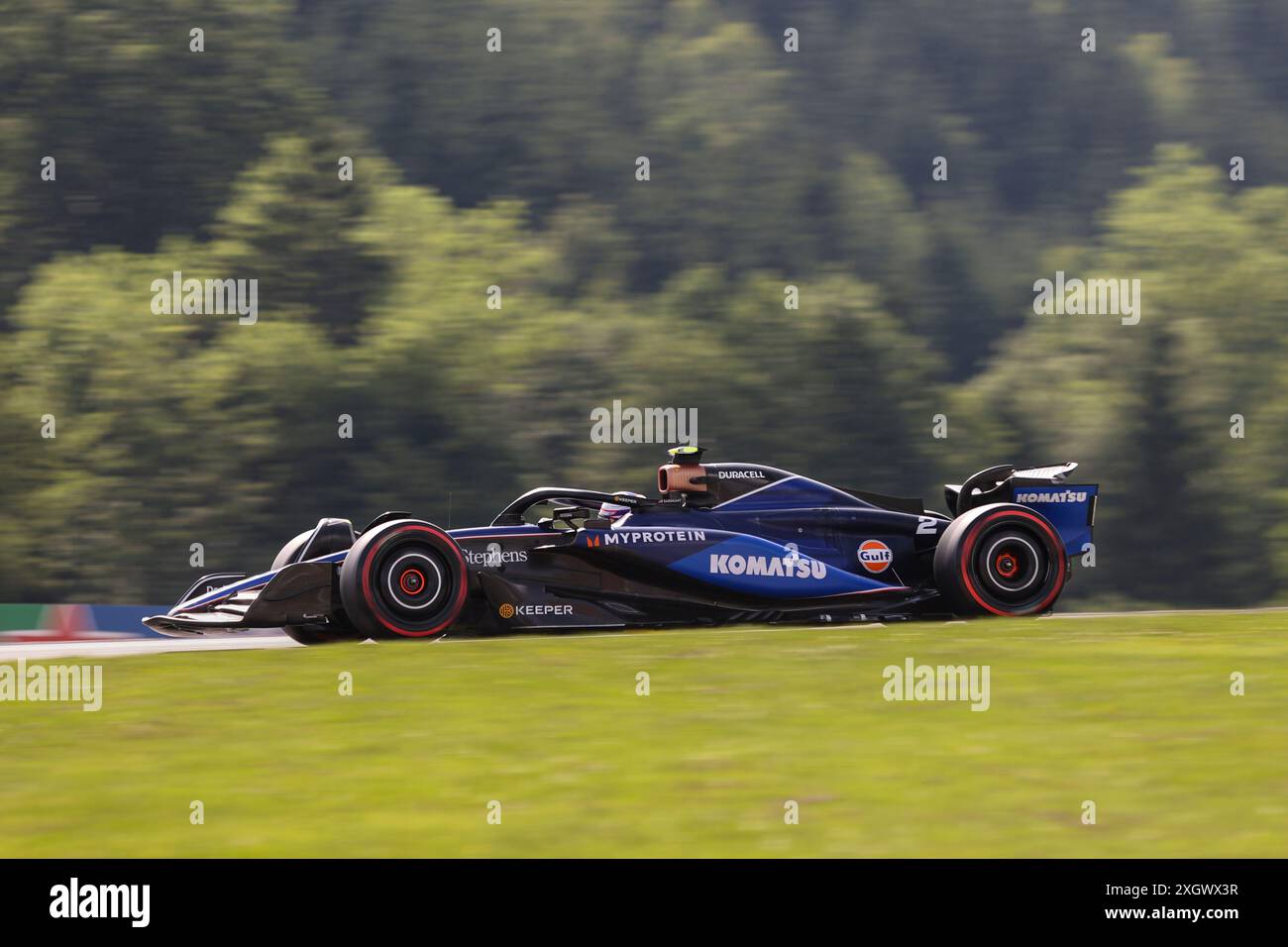 Spielberg, Österreich. Juni 2024. Formel 1 Quatar Airlines großer Preis von Österreich am Red Bull Ring, Österreich. Im Bild: #2 Logan Sargeant (USA) von Williams Racing in Williams FW46 © Piotr Zajac/Alamy Live News Stockfoto