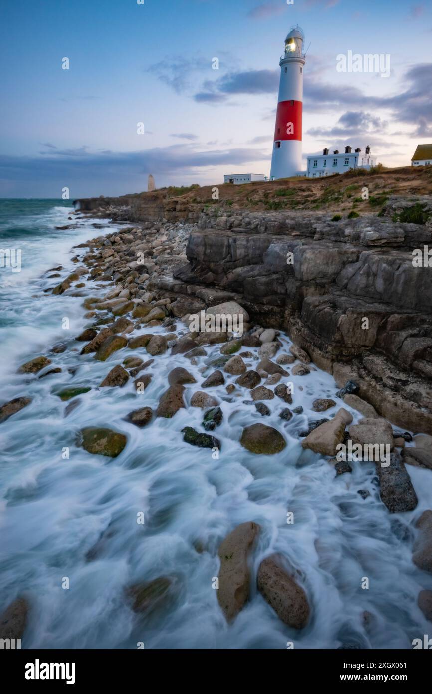 Portland Bill Lighthouse, Weymouth, Dorset, Langzeitbelichtung Stockfoto