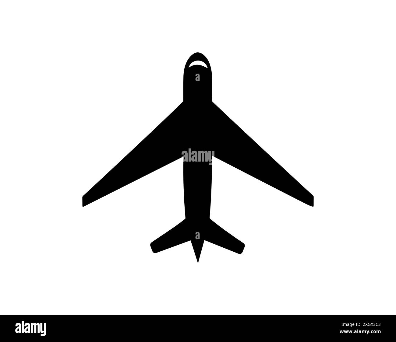 Silhouettensymbol für Passagierreisen. Flugzeug Vektor Symbol Flugzeug isolierte Symbolform. Stock Vektor