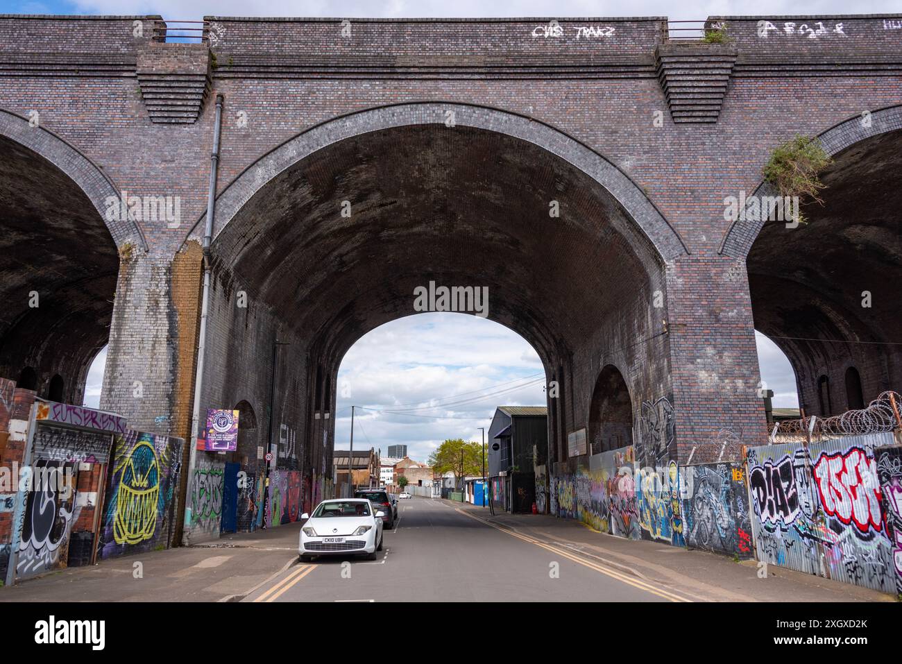 Urbane Szene in Digbeth, Birmingham, Großbritannien Stockfoto