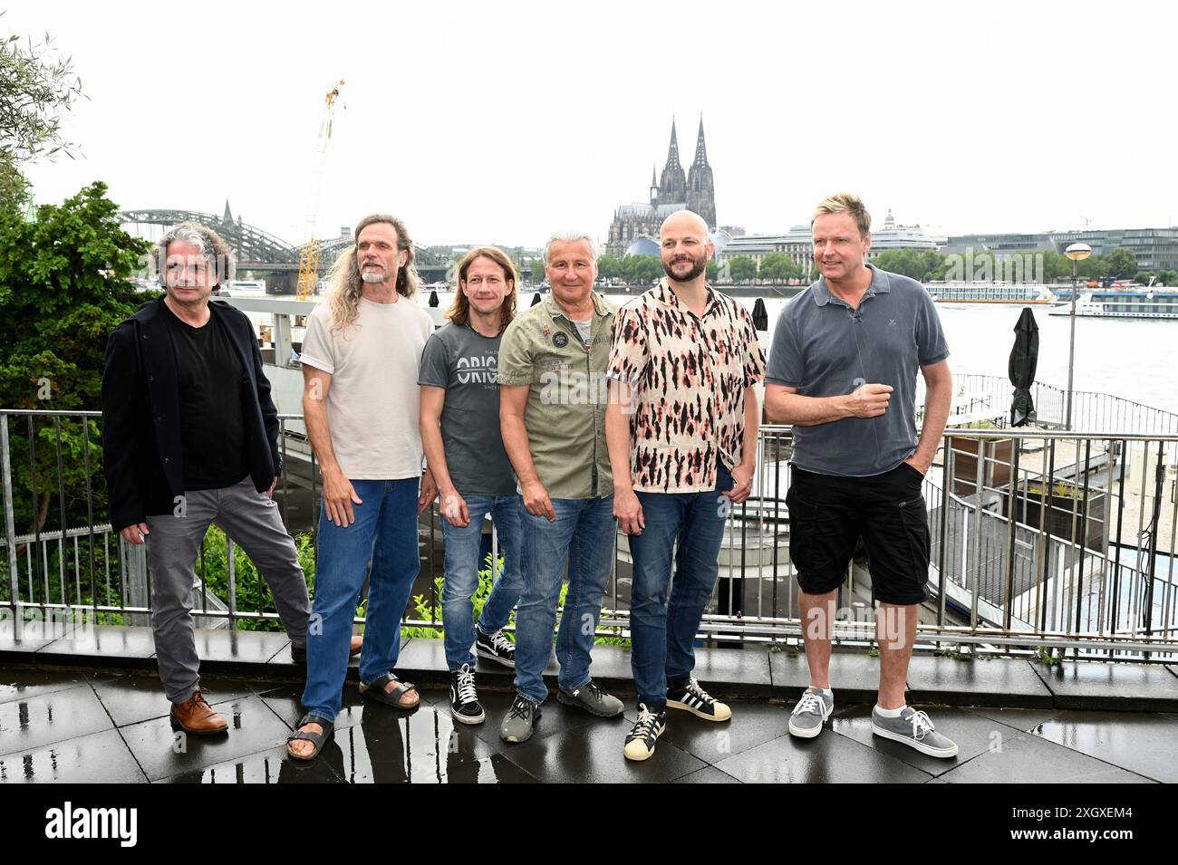 Die Kölner Band Bläck Fööss posieren bei der Vorstellung des Konzerts